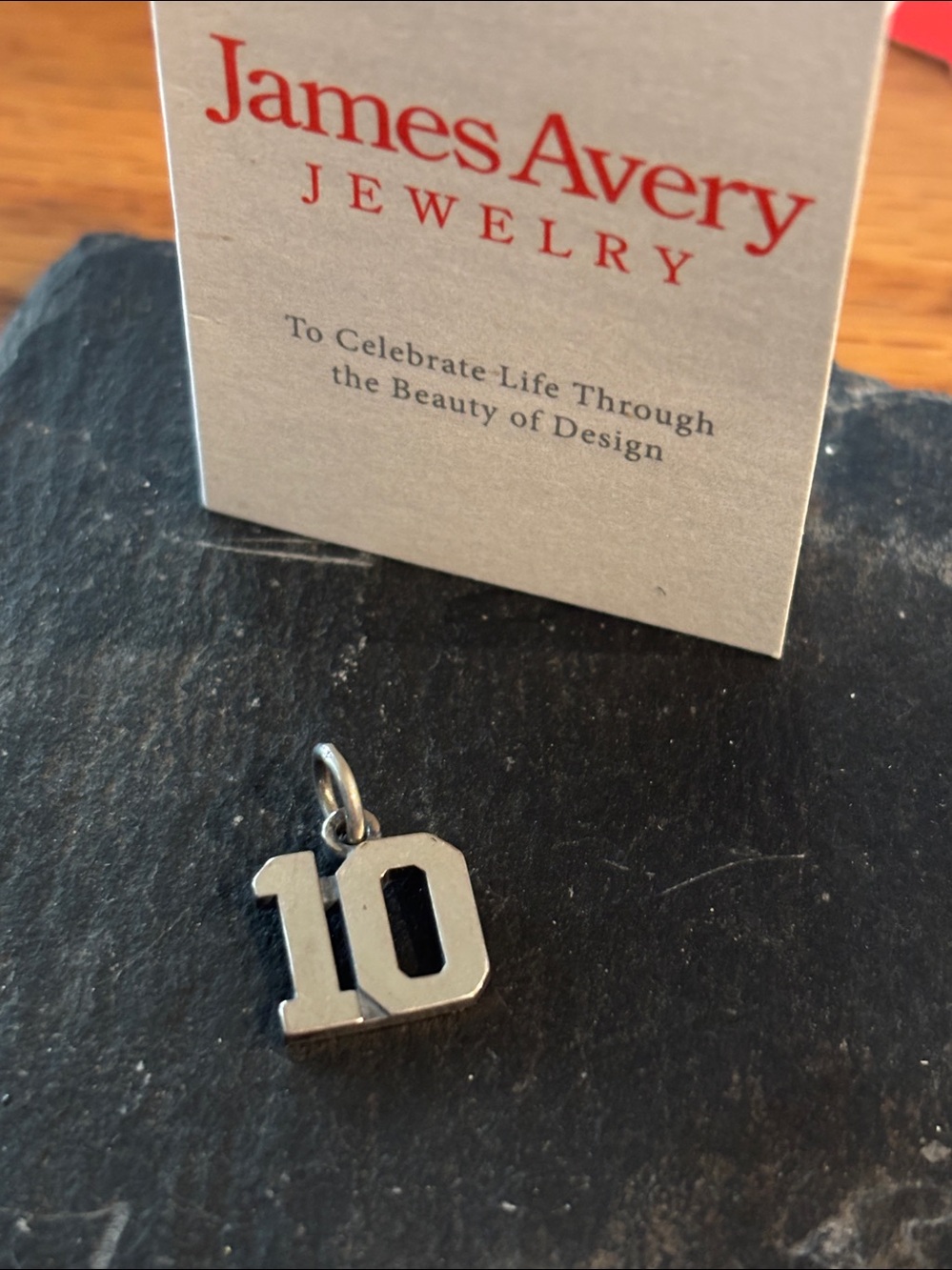 James Avery Ivy League #10 charm new Sterling
